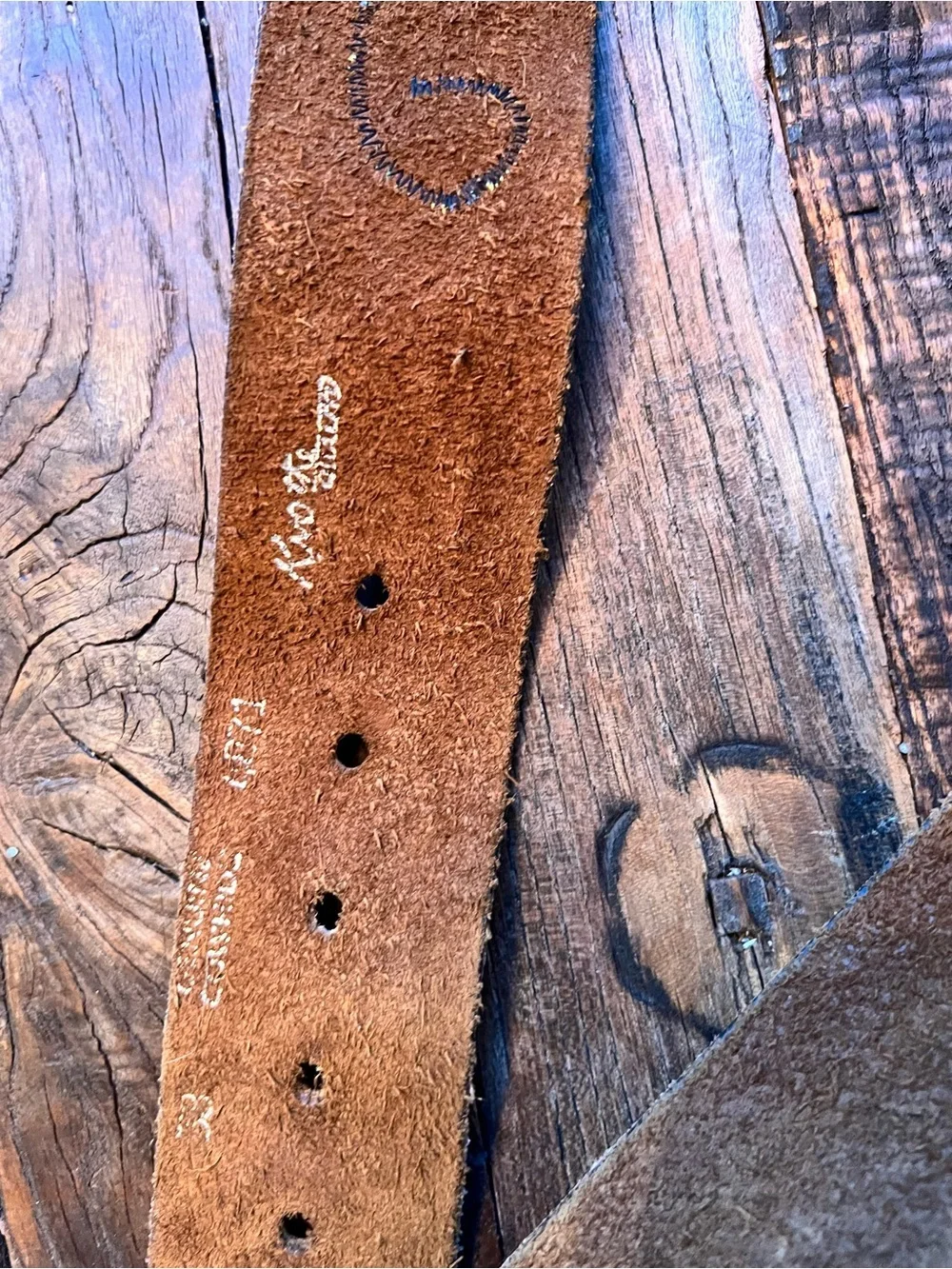 Vintage-Inspired Brown soft Leather Belt with Embroidered Detail